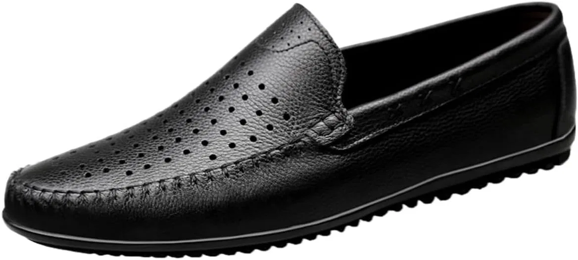 Мокасины кожаные дышащие, Loafers, Black DHFIRUFSHLO