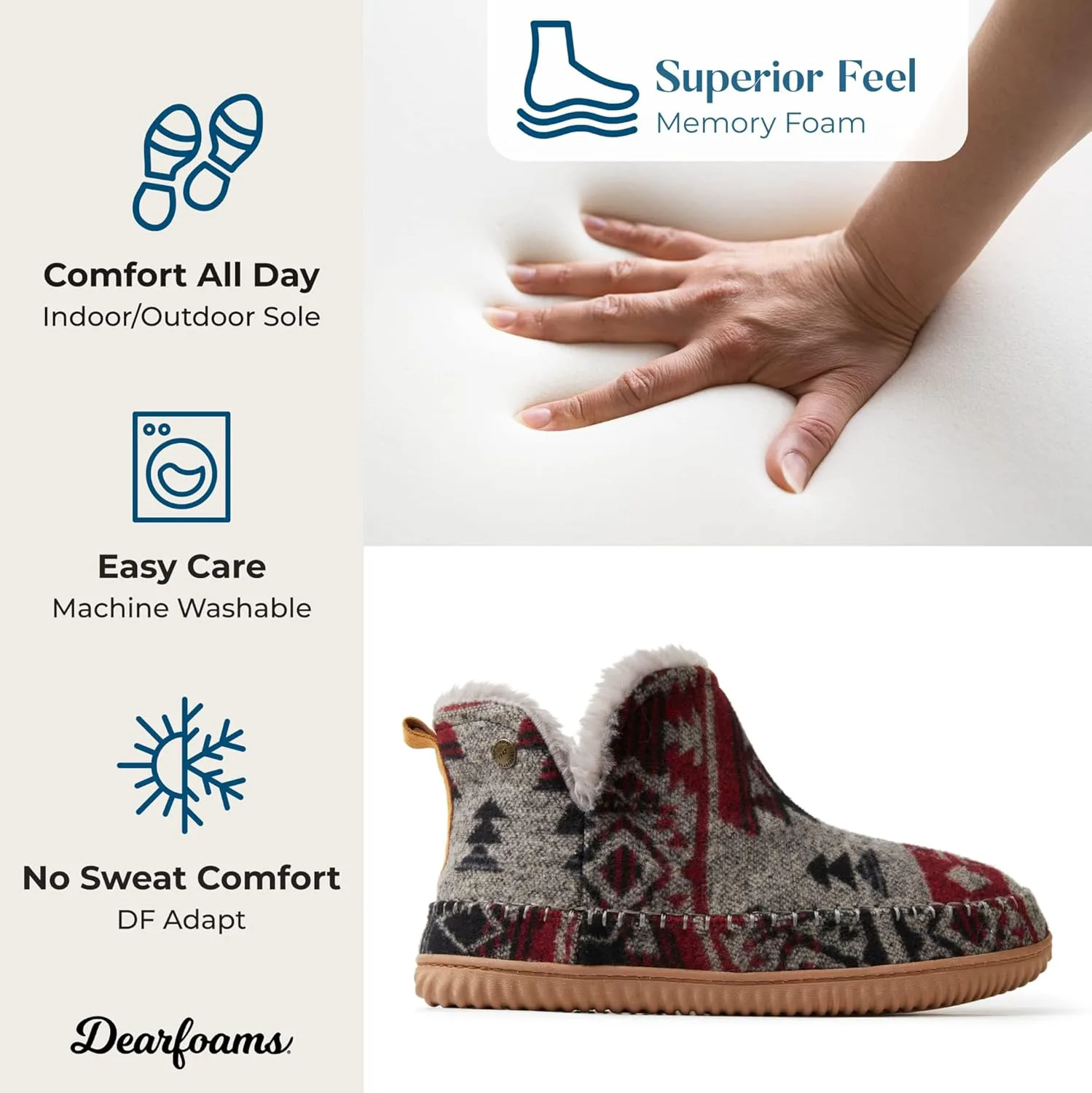 Мужские домашние тапочки Dearfoams с мемори-пенной стелькой Brixen, высокие до щиколотки - Подарки для мужчин, черный — фото 3