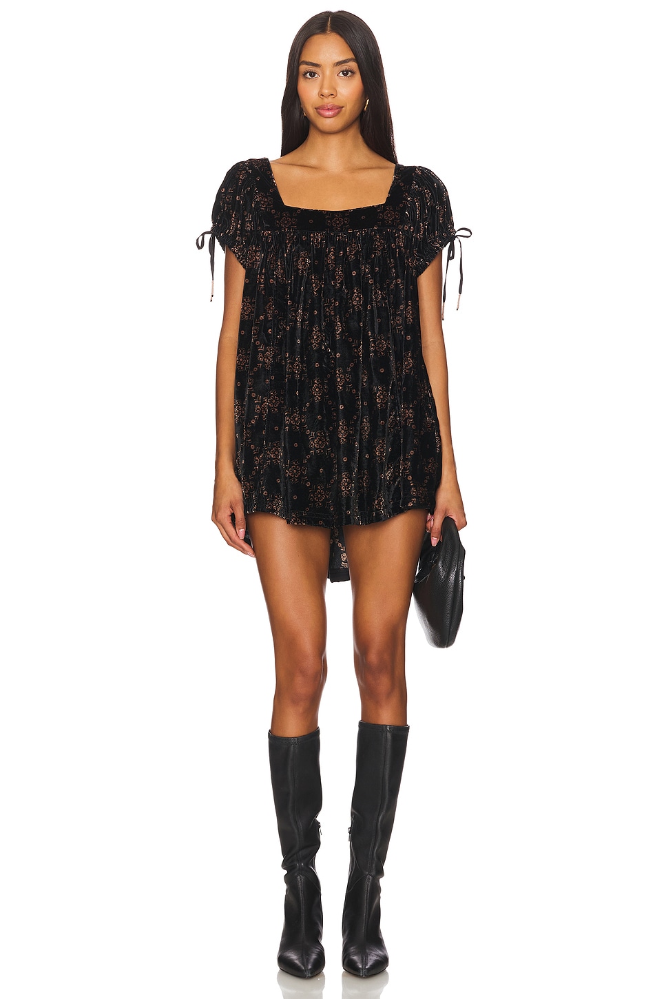 

Free People бархатное платье-туника для летнего лагеря Free People, черный