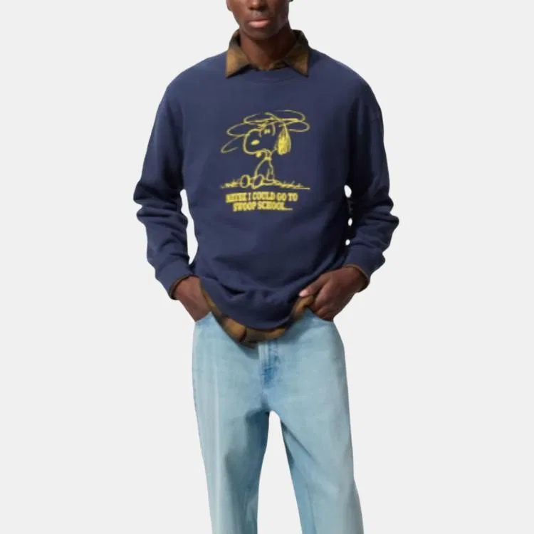 Свитшот унисекс x PEANUTS, FW25 UNIQLO, Marine Blue — фото 4
