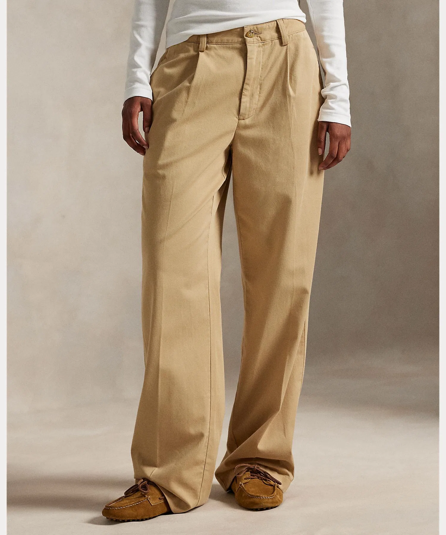 Женские брюки Polo Ralph Lauren Pleated Cotton Blend Relaxed Fit — фото 3