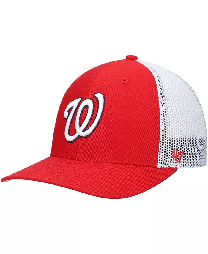 

Мужская красно-белая кепка с логотипом Washington Nationals Primary Snapback Trucker Snapback '47 Brand