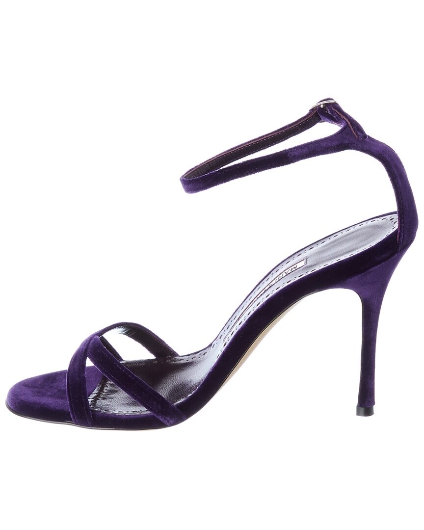 Бархатные сандалии Manolo Blahnik Paloma 105, фиолетовый