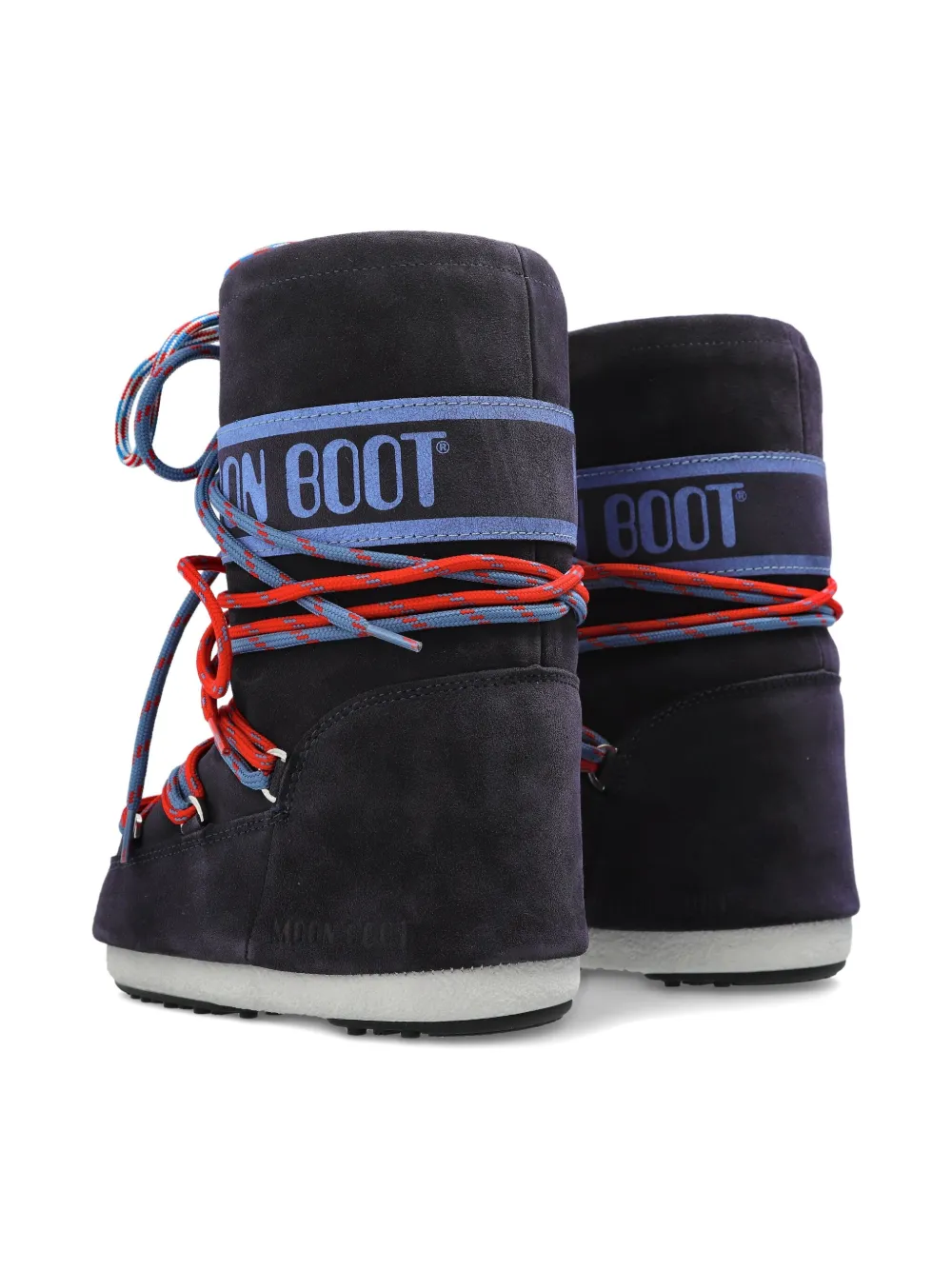 Замшевые шнурованные сноубутсы MB Icon Moon Boot Kids, синий — фото 3