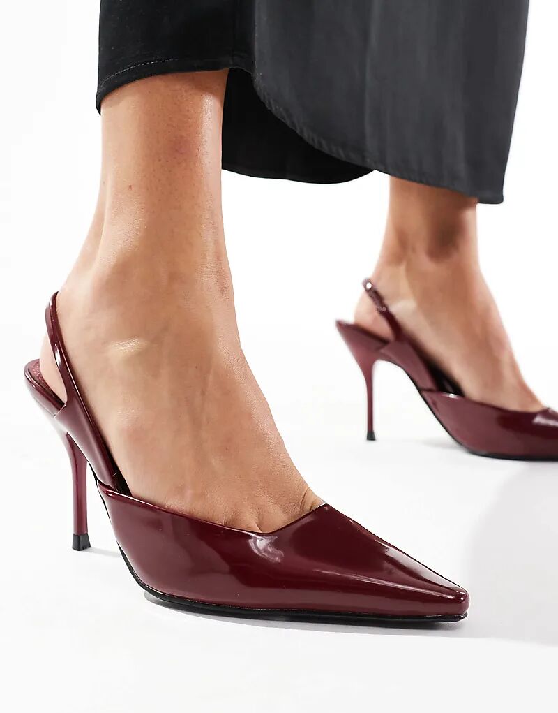 Туфли Simmi London Darcia с острым носком и пяткой на каблуке бордового цвета SIMMI Shoes