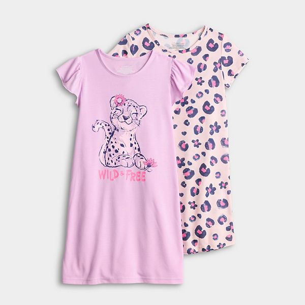 

Детское платье для девочек 4-12 лет, 2 шт Cuddl Duds, Purple Cheetah
