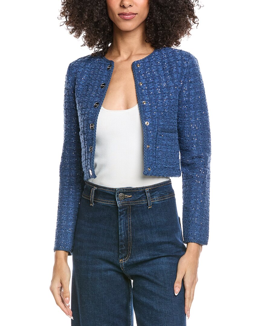 

Кардиган Sandro из смеси шерсти и кашемира, синий