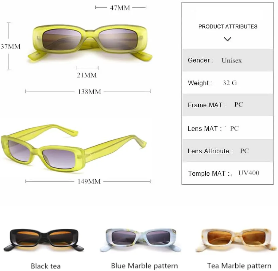 

2027 Модные маленькие прямоугольные солнцезащитные очки для женщин, винтажные солнцезащитные очки для мужчин, розовые и зеленые оттенки для женщин MTZJH, C1