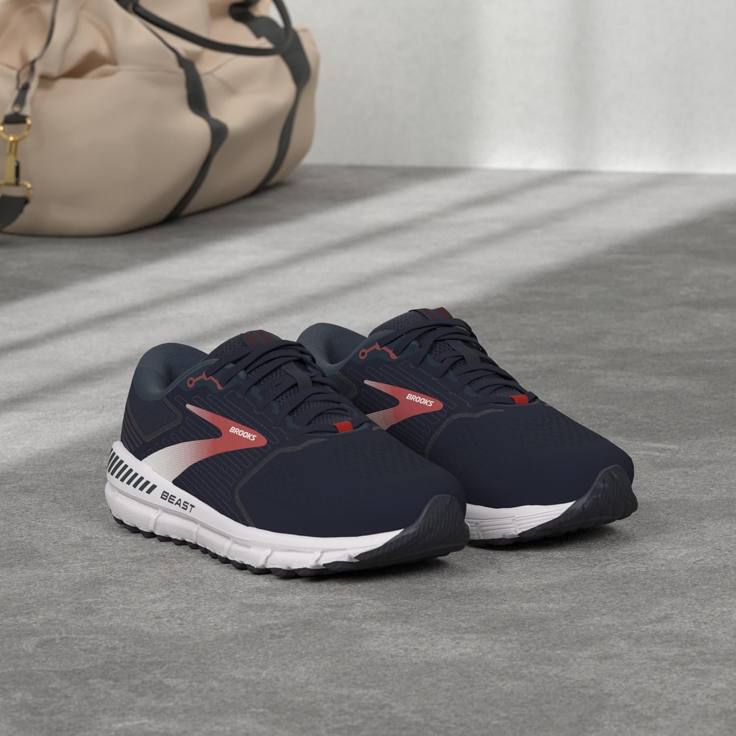 Мужские беговые кроссовки Brooks Beast '20 с поддержкой, красный/синий — фото 2