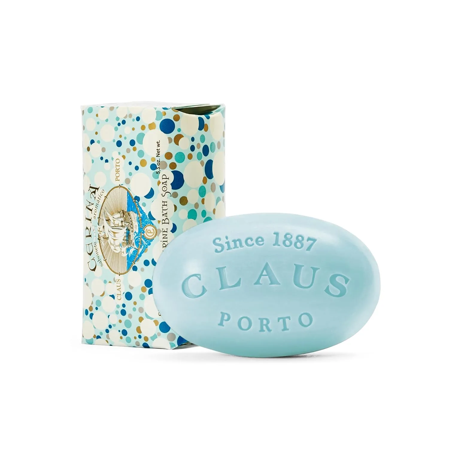 Claus Porto - Cerina Brise Marine Body Soap для мужчин и женщин | Свежее, очищающее, питательное | Ручная работа, ароматное, освежающее, с древесными нотками (150 г | 5,3 унции) 150.26 г (1 шт.)
