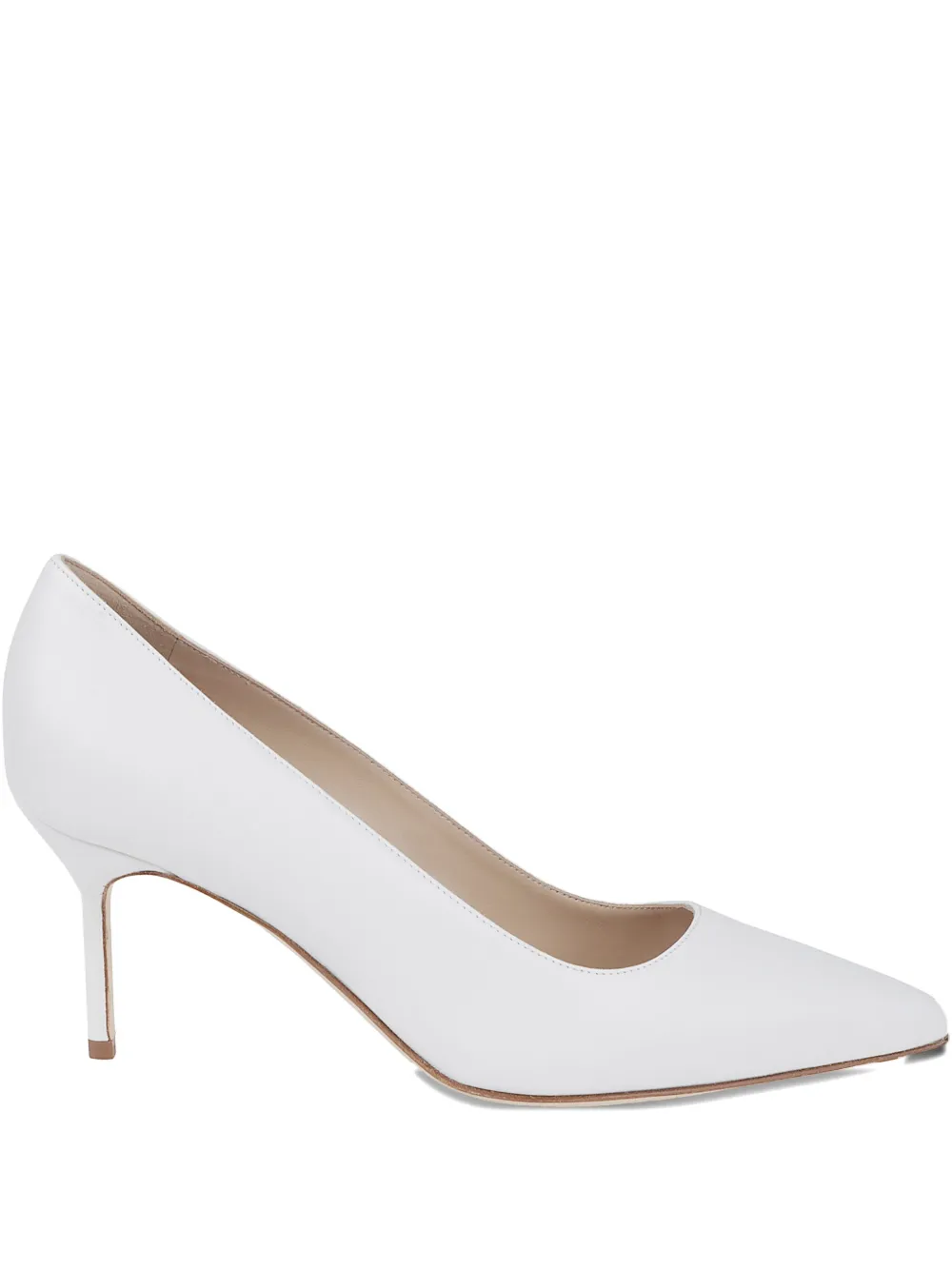 Туфли-лодочки из кожи на каблуке 90 мм Manolo Blahnik, белый
