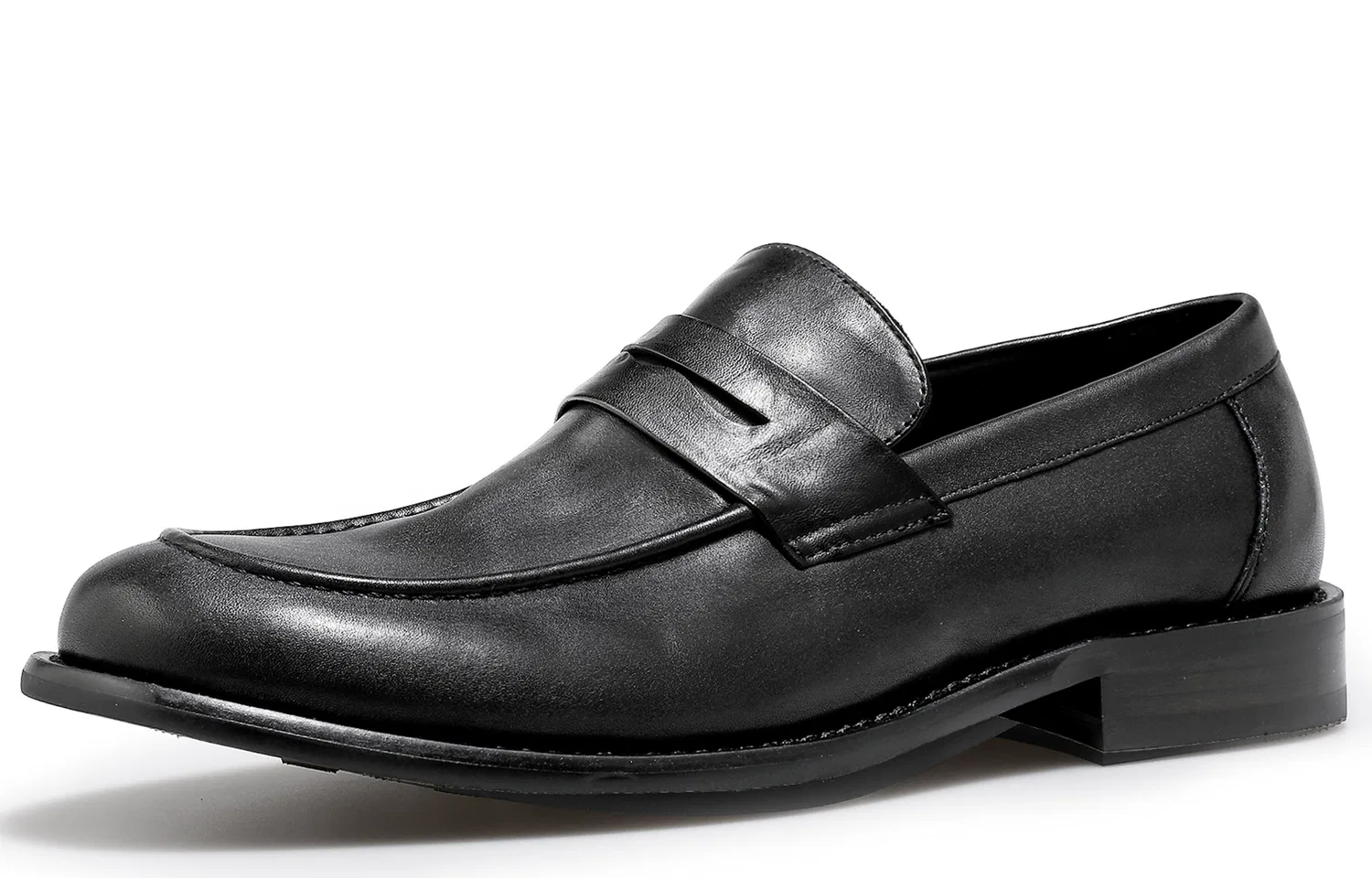 Desai Top Grain Cow Leather Men's Casual Shoes Men's Black — фото 3