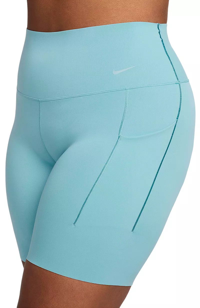 

Женские байкерские шорты Nike Universa со средней поддержкой и высокой талией (8 дюймов), цвет Denim Turq