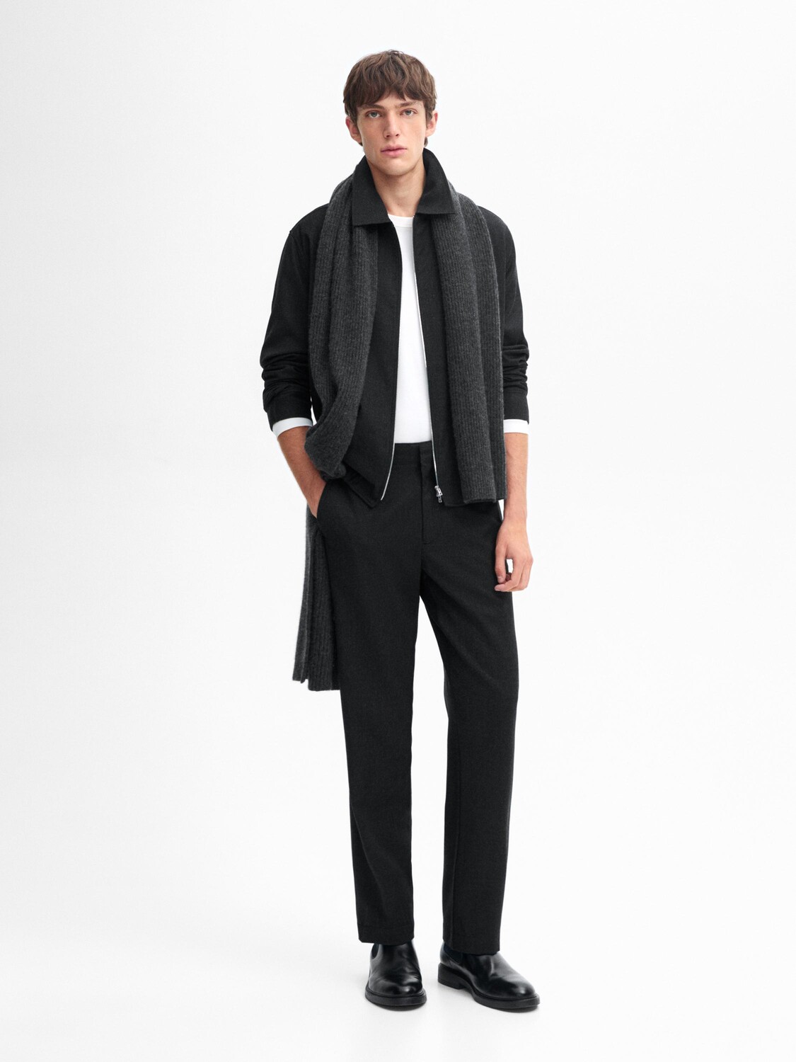 

Фланелевые брюки в комплекте Massimo Dutti, черный
