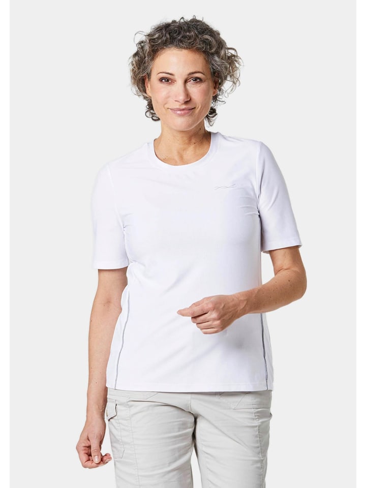 

GOLDNER Укороченный размер: спортивная футболка со светоотражателями белого цвета, Белый, GOLDNER Укороченный размер: спортивная футболка со светоотражателями белого цвета