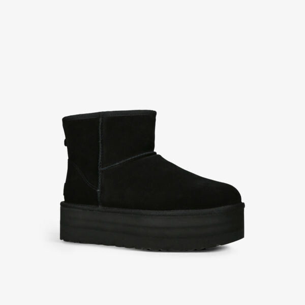 Классические мини-замшевые ботинки на платформе Ugg, черный — фото 3