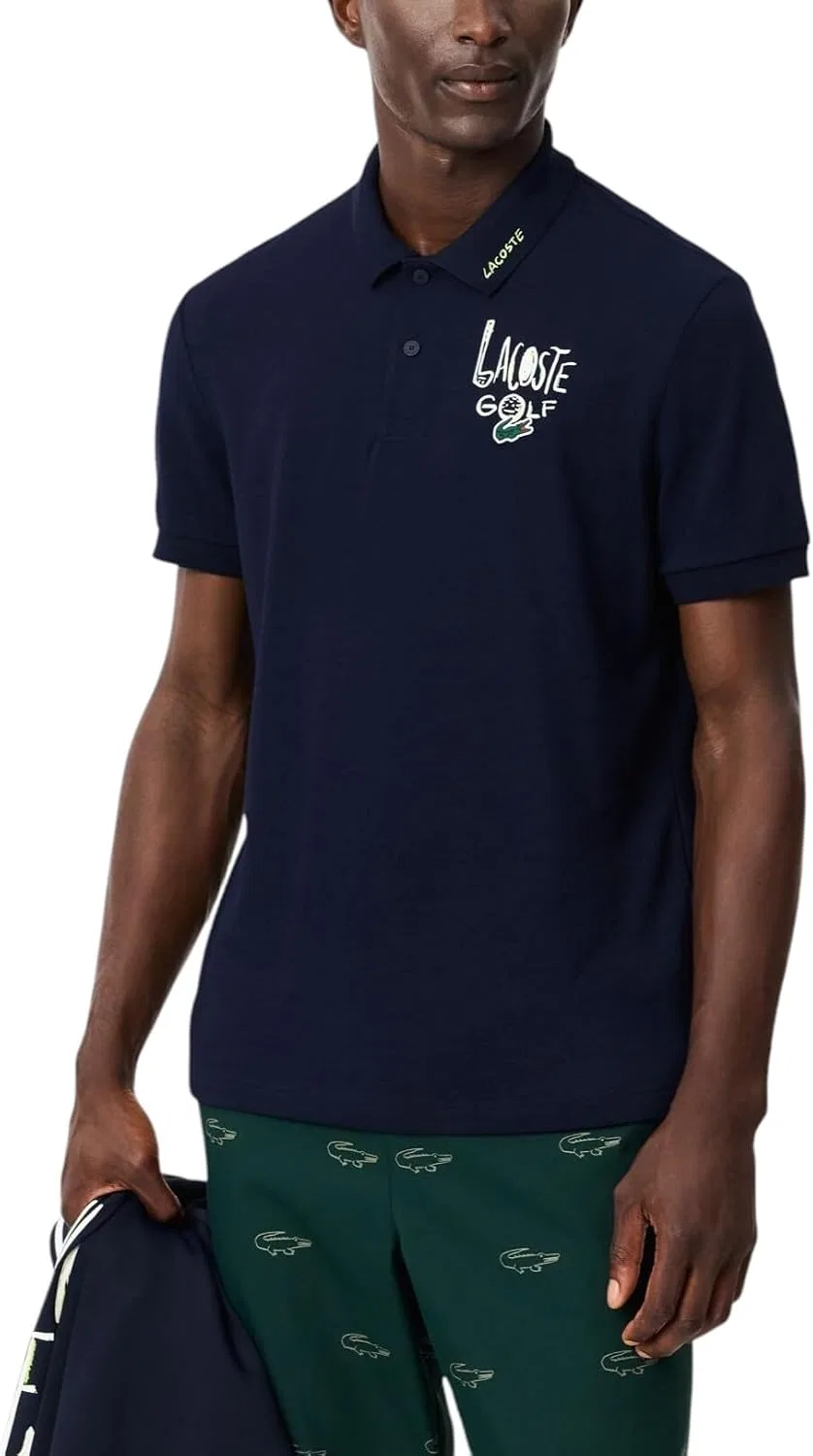 Мужская классическая рубашка-поло Lacoste из пике с защитой от УФ-излучения