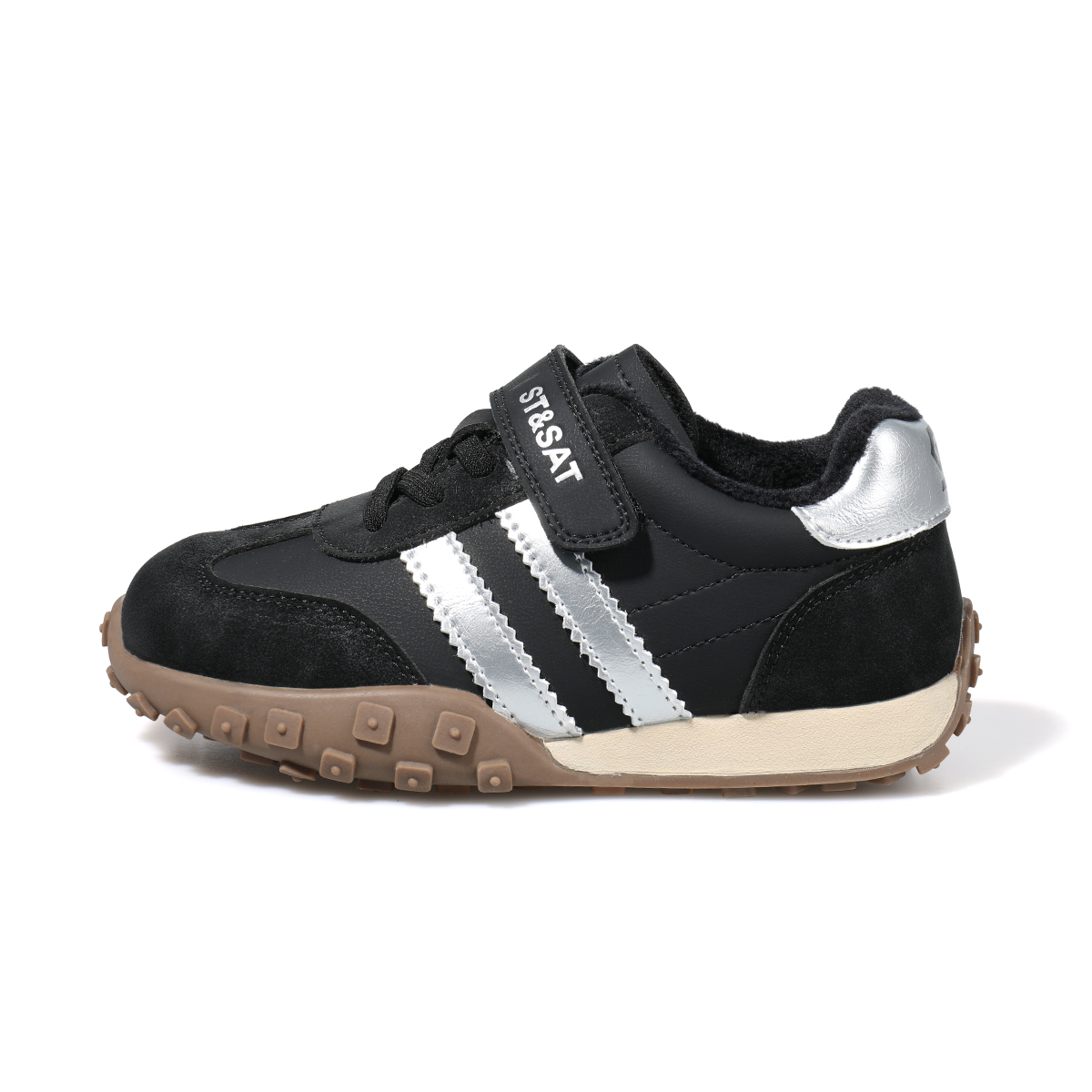 

Непромокаемые легкие утепленные низкие повседневные детские кроссовки Kids' ST&SAT, черный