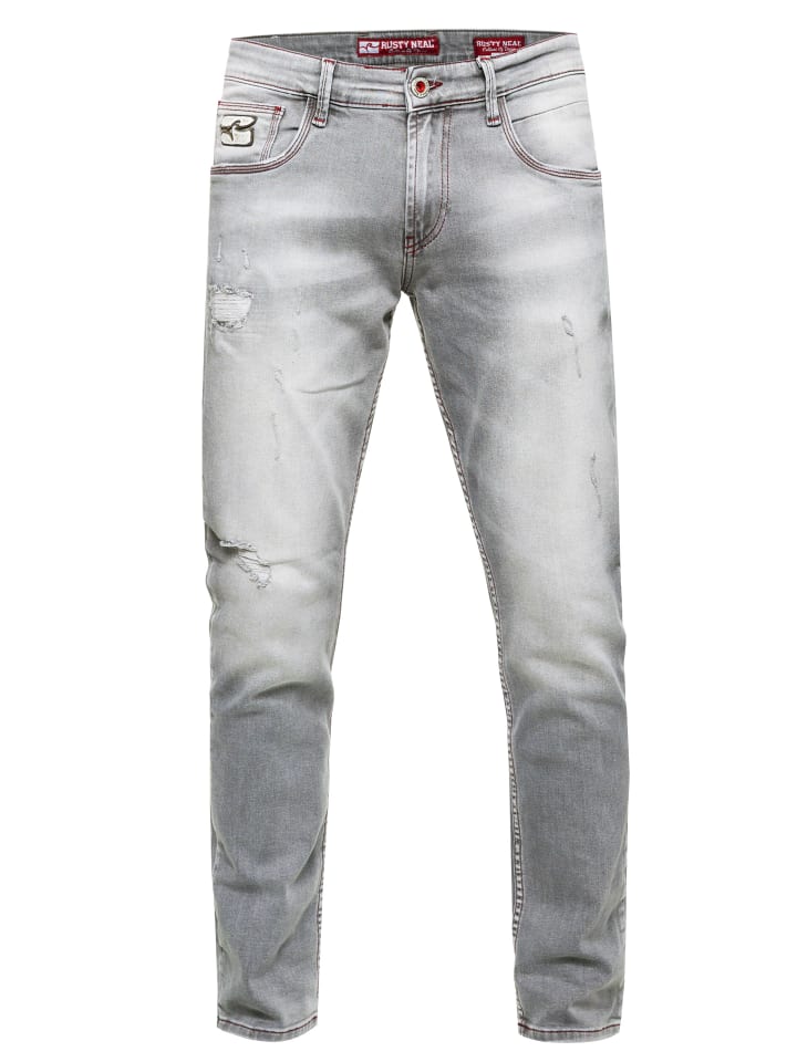 

Rusty Neal Джинсовые брюки "TORI" зауженного кроя, рваные, светло-серого цвета