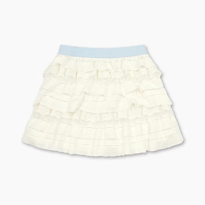 Детская юбка-ярус с оборками цвета айвори от Benetton Kids — фото 2