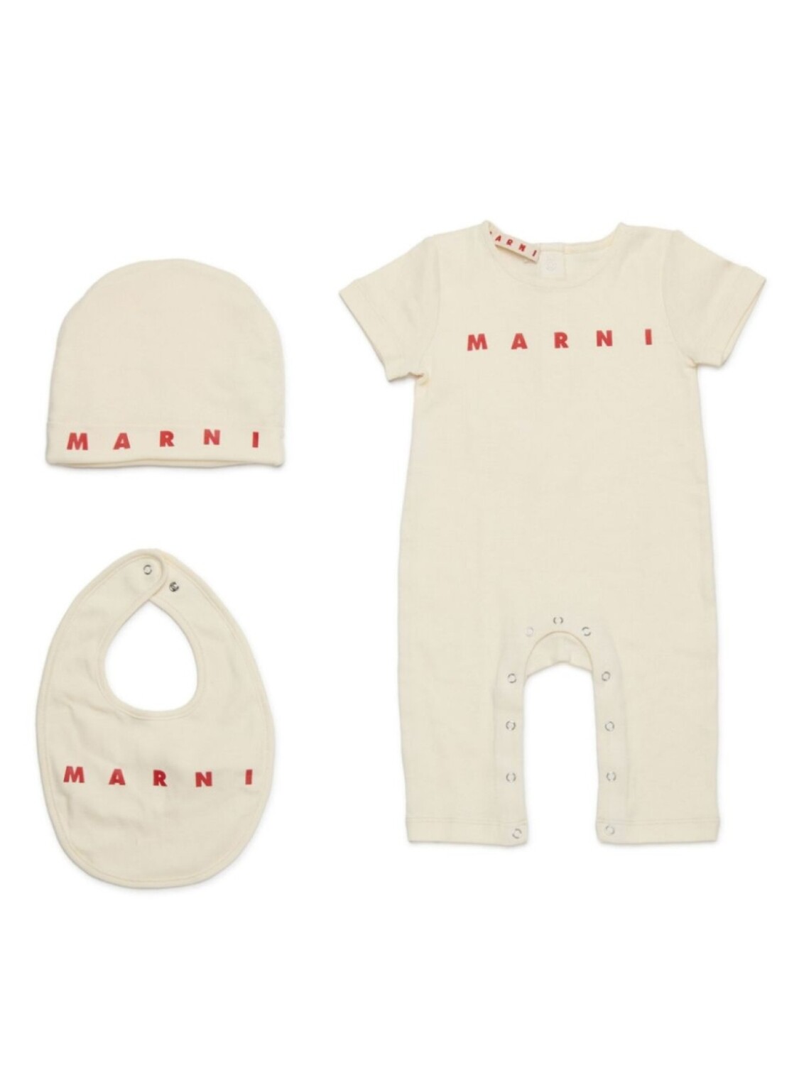 

Marni Kids комплект для новорожденного с логотипом, нейтральный цвет