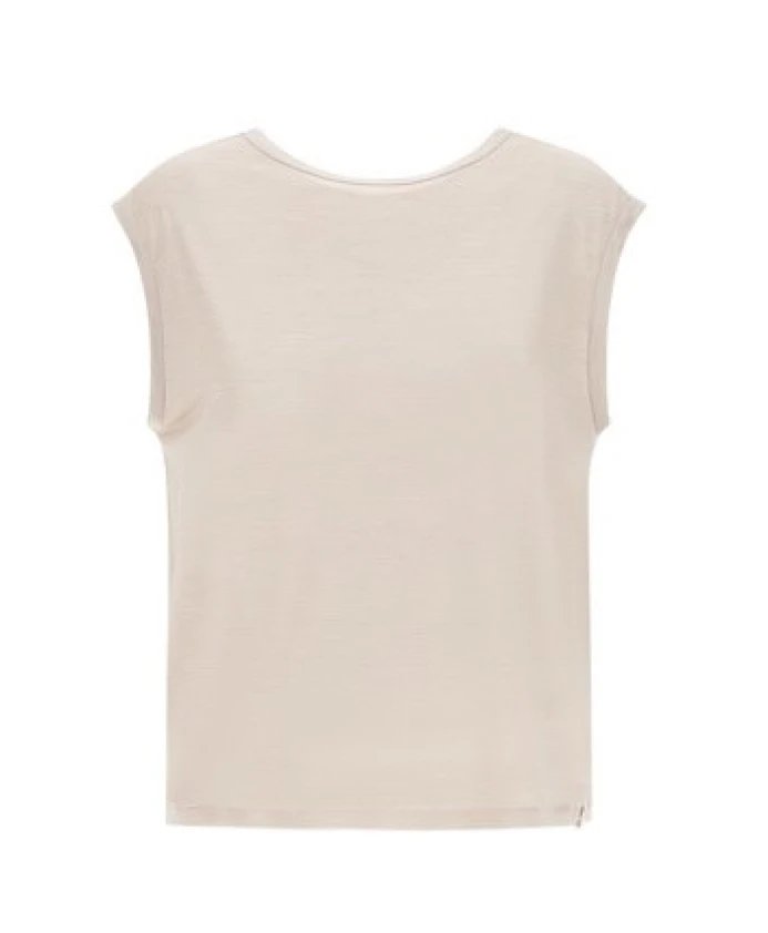 

Топ из шелка и шерсти с V-образным вырезом. Herno, бежевый