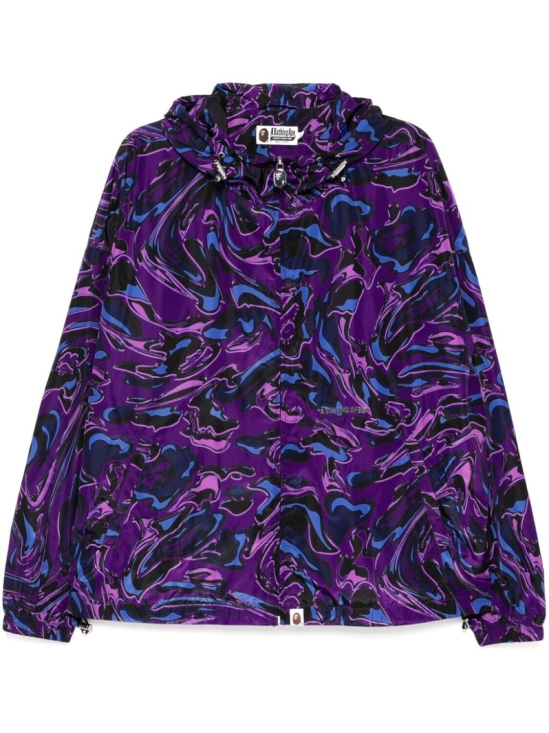 

A BATHING APE джинсы с капюшоном и логотипом, фиолетовый