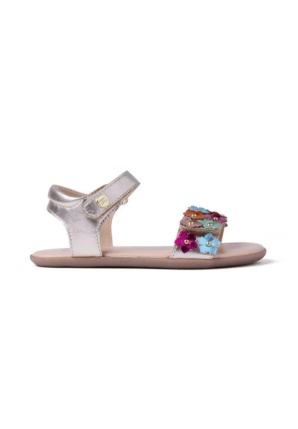 Сандалии barefoot piel brillo y flores loitok Gioseppo, Multicolor