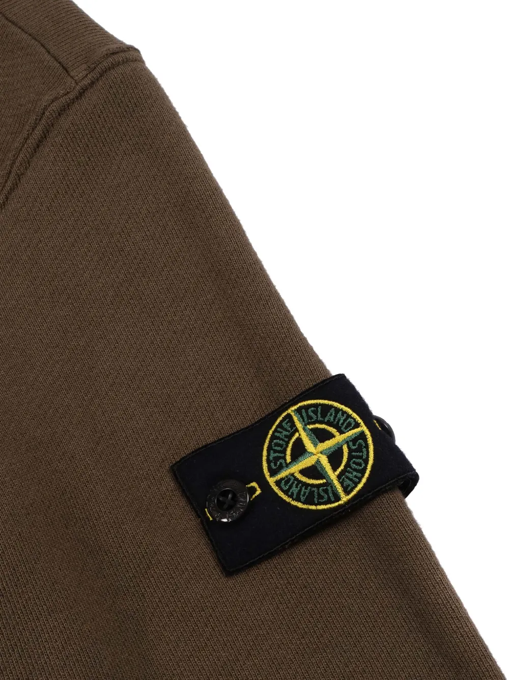 Хлопковый свитшот с нашивкой-компасом Stone Island Junior, коричневый — фото 3