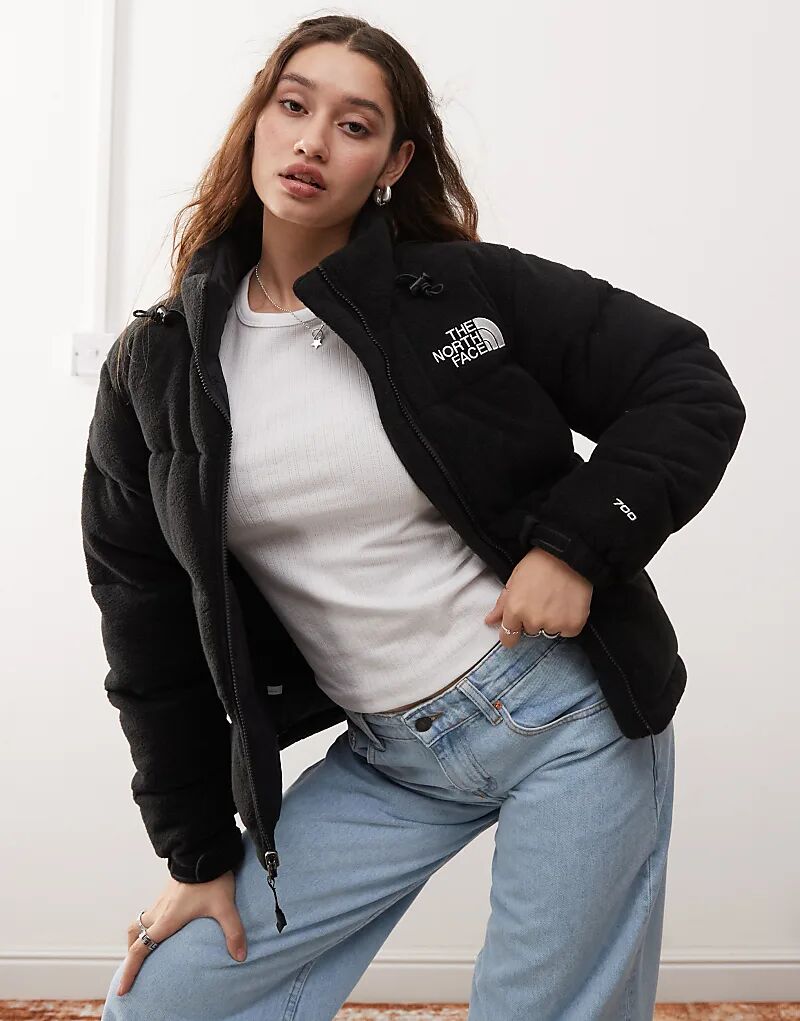 

Ретро-пуховик Nuptse из полярного флиса черного цвета The North Face