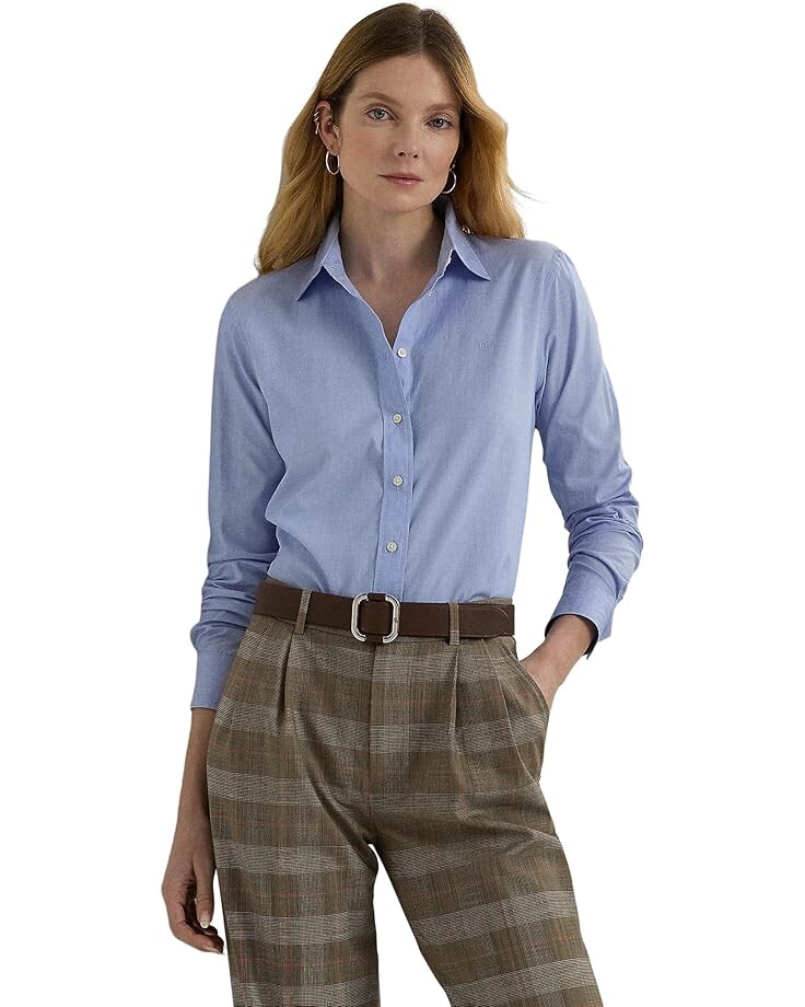 

Рубашка Lauren Ralph Lauren Classic Fit Cotton Shirt, цвет Classic Medium Blue
