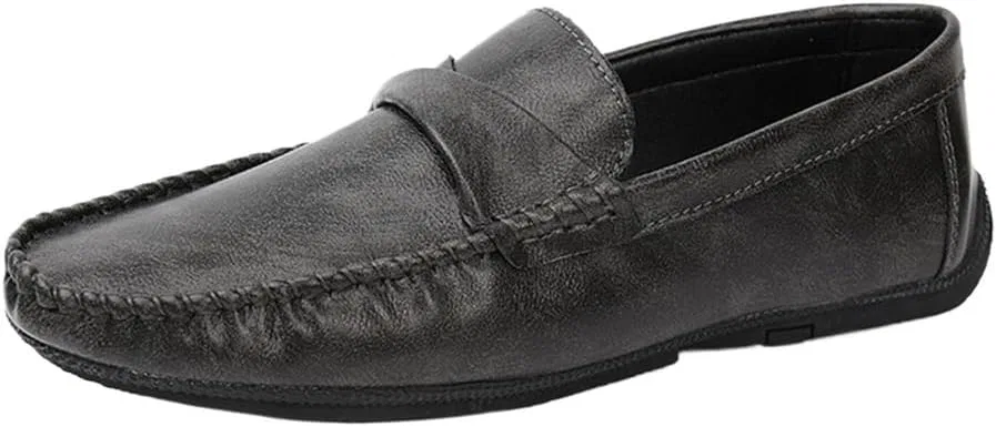 Мокасины кожаные мужские повседневные, Grey UOPYNE