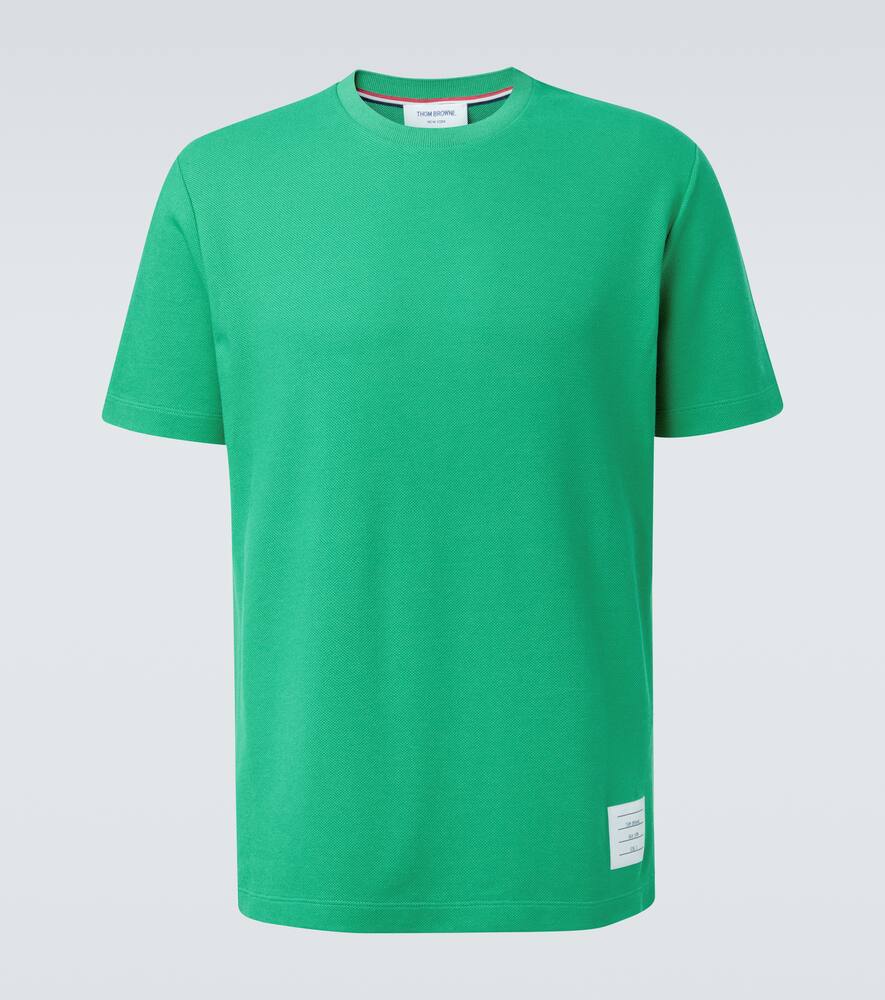 

Футболка из хлопкового пике с 4-мя планками Thom Browne, Lt Green