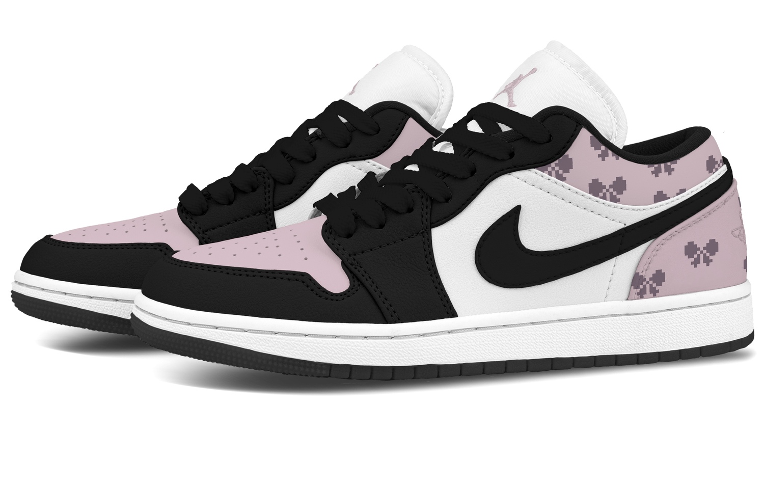 Jordan Кроссовки Air 1 Butterfly Shadow, износостойкие, низкие, винтажные, баскетбольные, унисекс, черный с розовым — фото 4