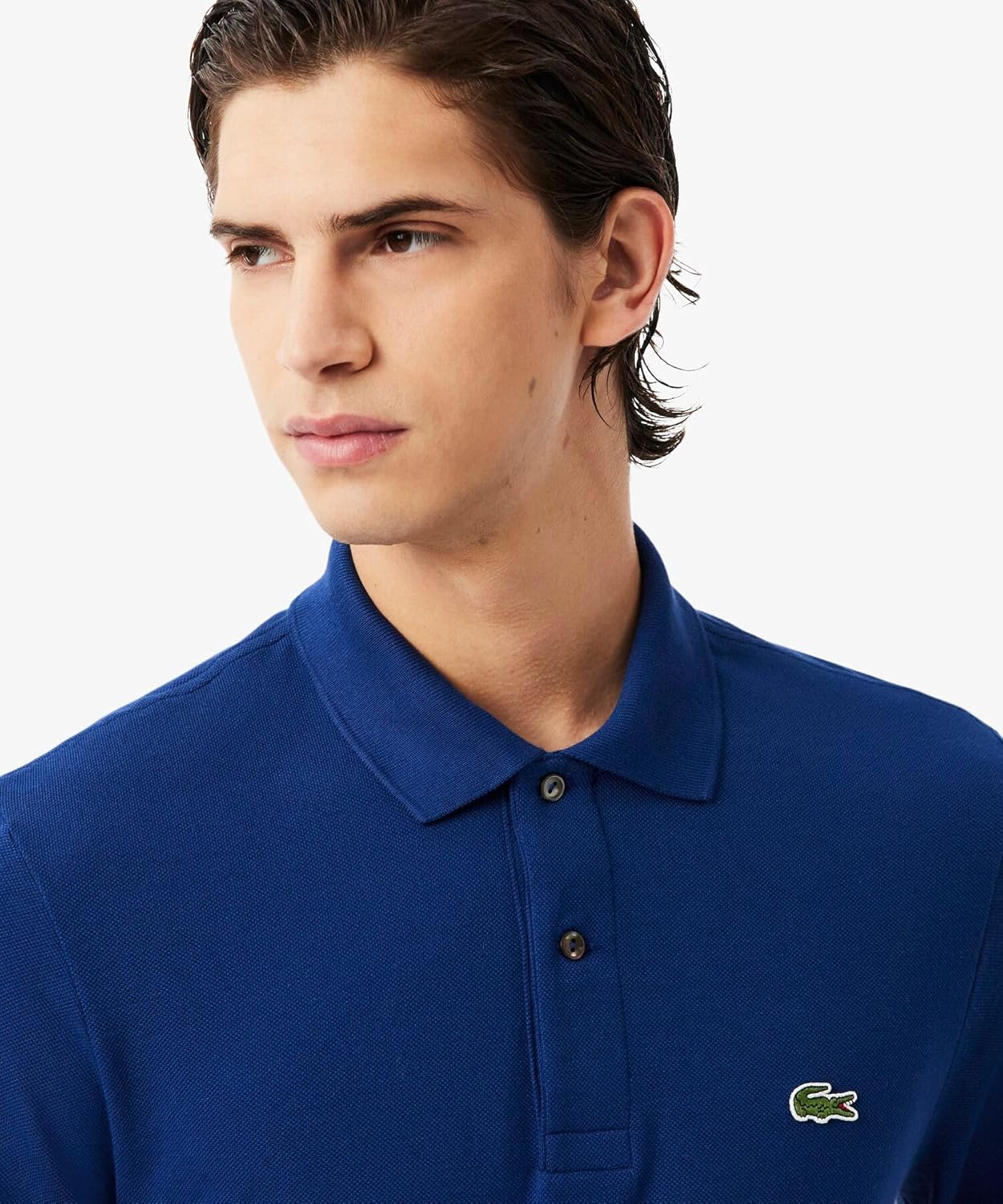 Официальная поло-рубашка Lacoste Original Fit с длинным рукавом, модель L1312, темно-синий — фото 2