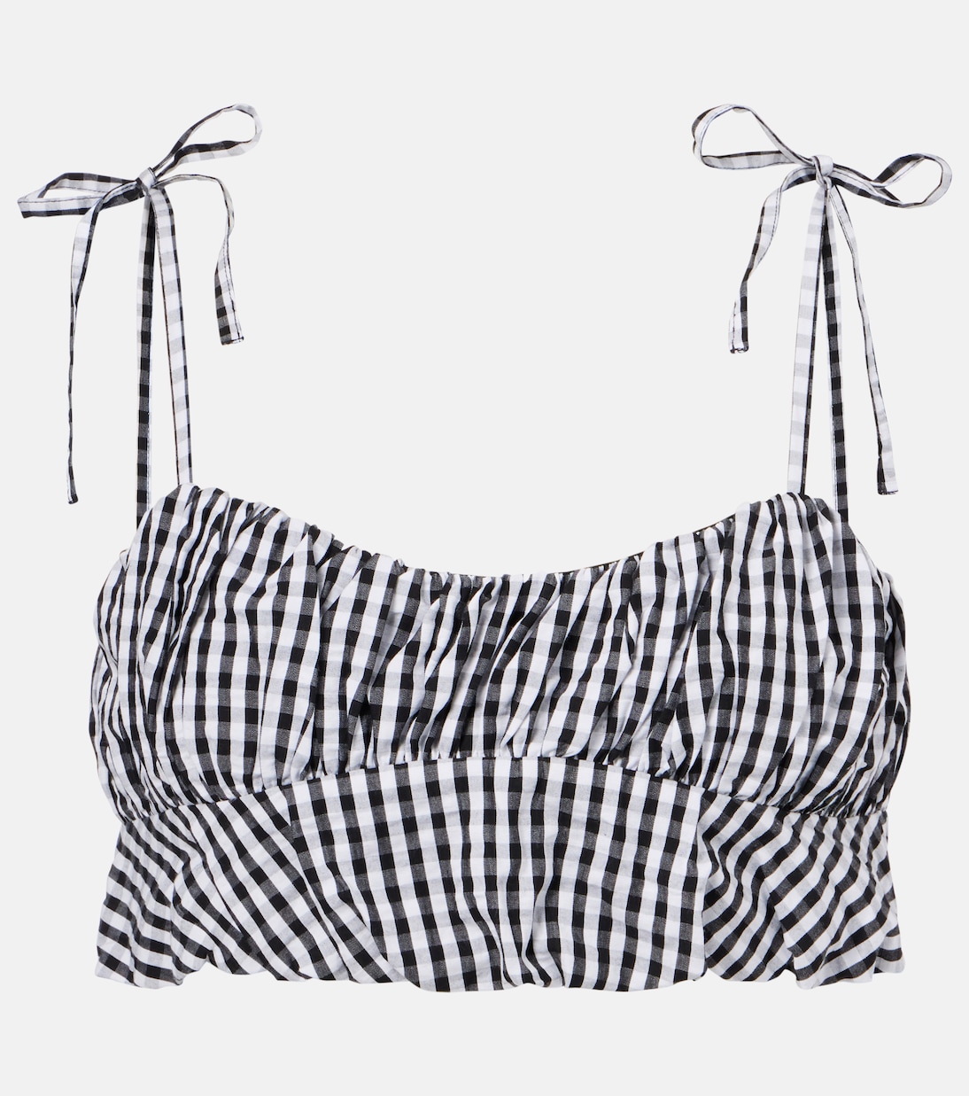 

Топ из хлопкового поплина в клетку Faithfull, Black Gingham