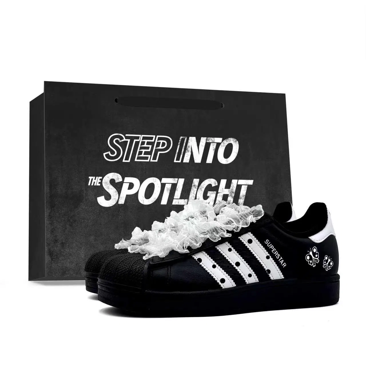 Кроссовки детские Superstar 2 Dark Chocolate Leather Adidas Originals черные — фото 3
