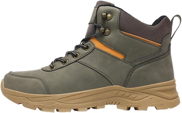 

Hhhchpm Мужские стильные высокие прочные походные ботинки большого размера, удобные нескользящие шнуровки, подходящие для мужских активностей на открытом воздухе, зеленый