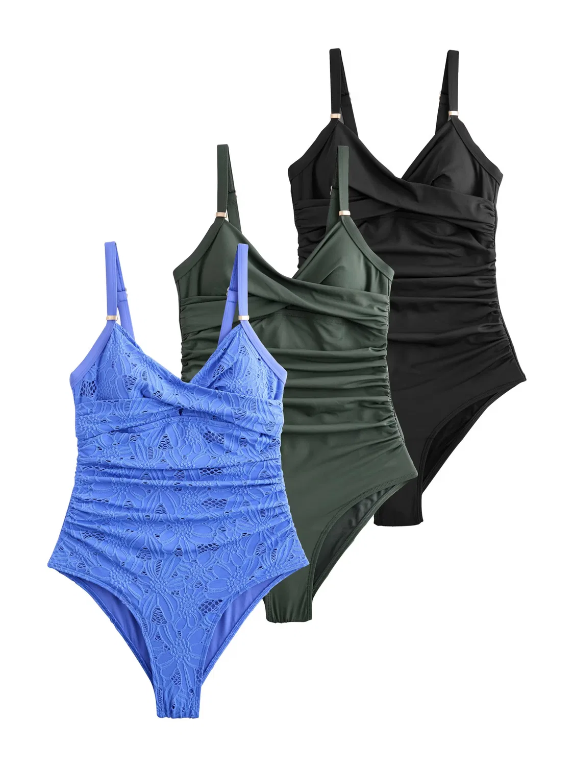 Купальник треугольной формы Next, Blue/Dark Green/Black