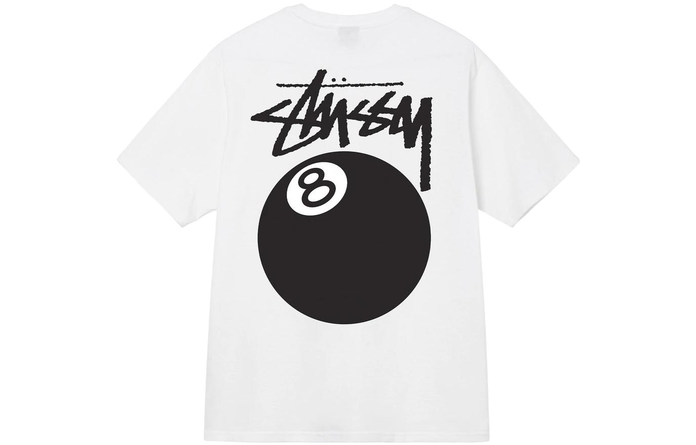 

Футболка 8 Ball белая Stussy, цвет Natural