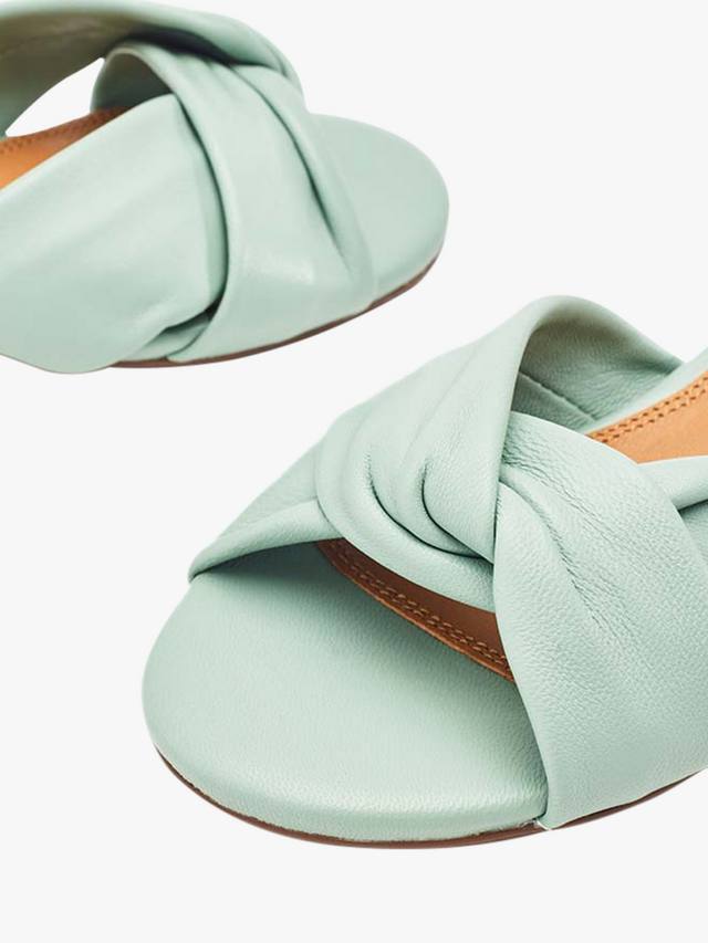 Макадамия кожаные сандалии на квадратном каблуке с переплетением спереди Moda in Pelle, Sage — фото 4