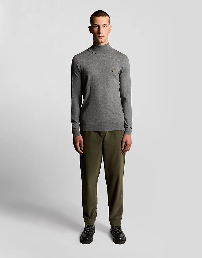 

Водолазка Lyle & Scott из хлопковой мериносовой шерсти серого меланжевого цвета