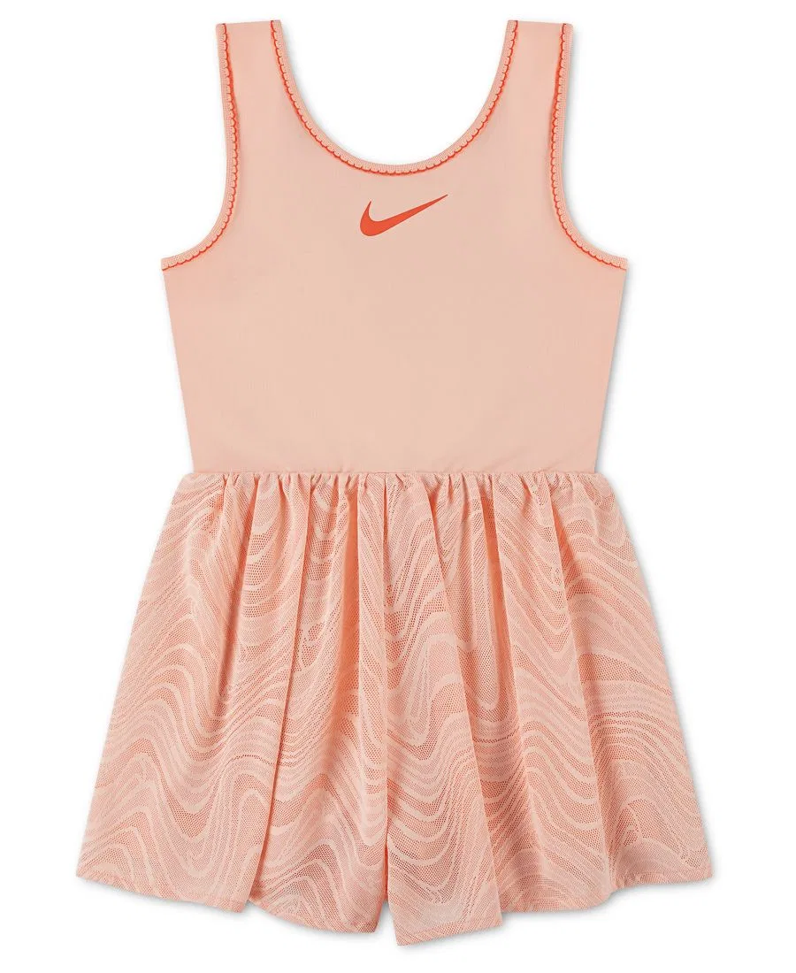 Детское легкое платье-рубашка для девочек 4-6 лет Nike, оранжевый — фото 2