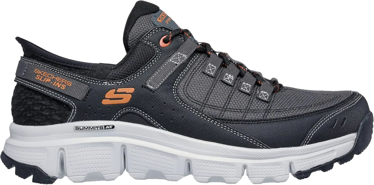 Мужские кроссовки Skechers Summits Hands Free Slip-in, серый/оранжевый — фото 4