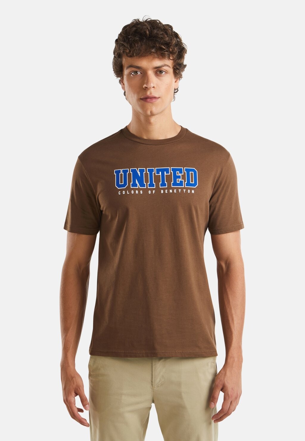 

Футболка с принтом WITH LOGO United Colors of Benetton, коричневый
