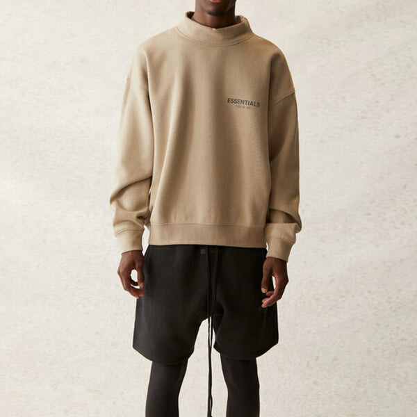 Толстовка Fear of God Essentials SS21 Pull-Over Mockneck Moss, цвет moss — фото 3