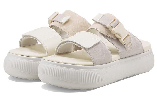 Тапочки suede mayu sandal 'nimbus cloud pristine' Puma, белый — фото 4