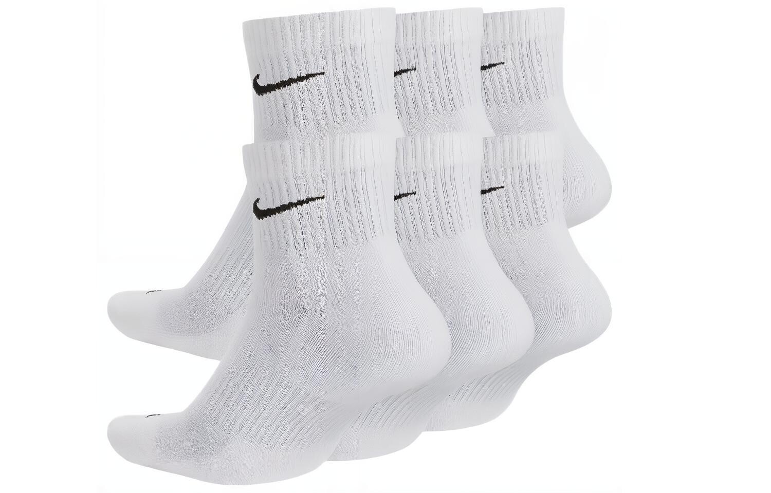 Носки повседневные Plus с мягкой подкладкой, 6 пар, белые Nike — фото 2