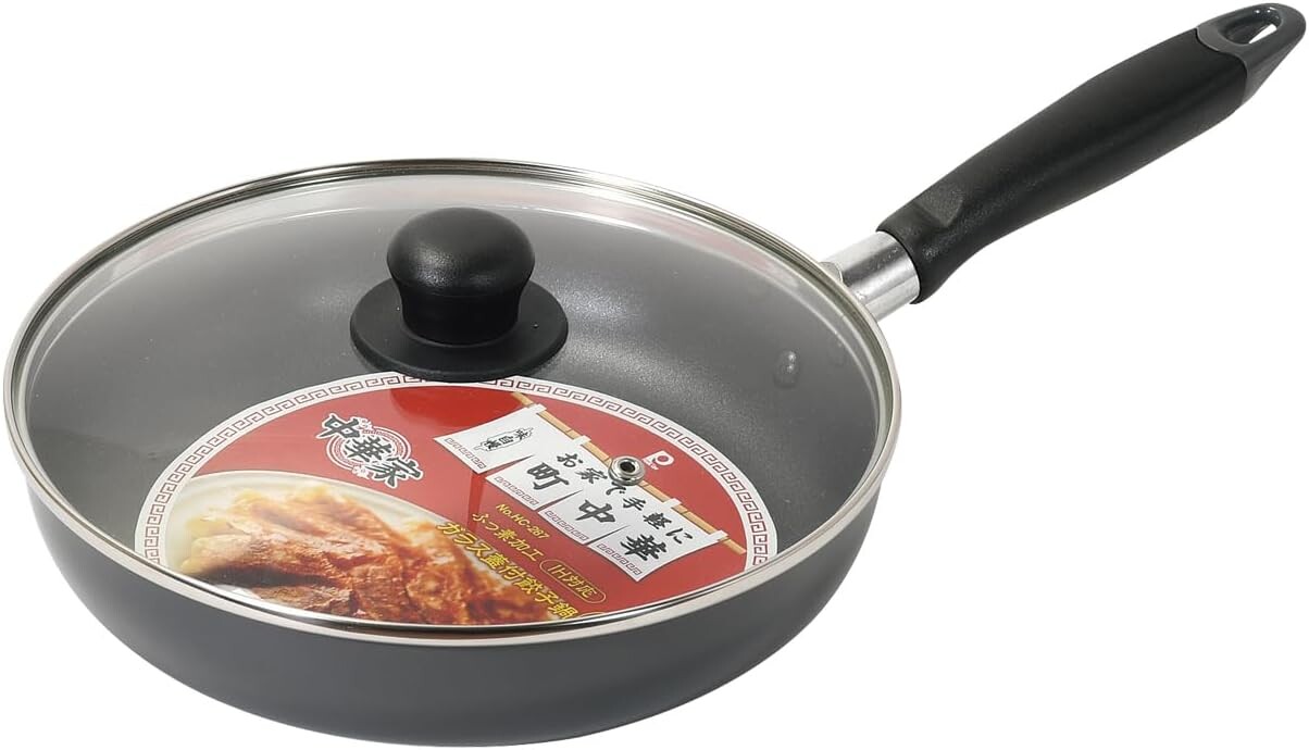 

Кастрюля для пельменей Pearl Metal HC-287, 9,4 дюйма (24 см), стеклянная крышка, индукционная, обработанная фтором, китайский дом, Black