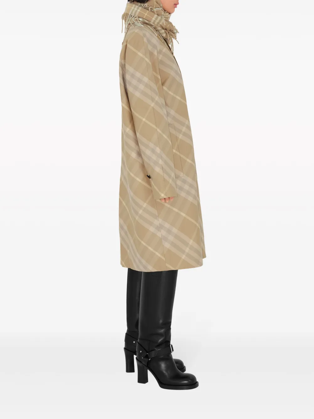 Пальто Car BURBERRY, двустороннее, клетка, нейтральный — фото 3